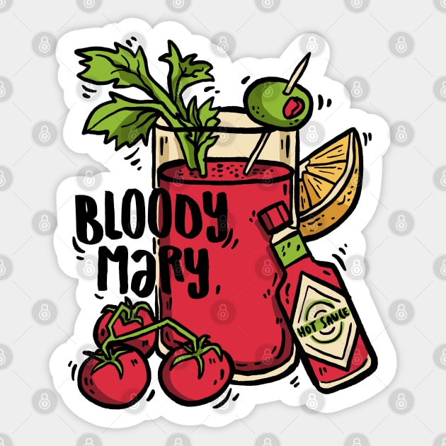 Bloody Mary Cocktail Classic Sticker by voidea